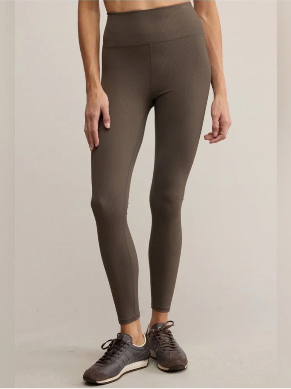 Z Supply Girls' Ribbed Charcoal Gray Leggings ribbed texture